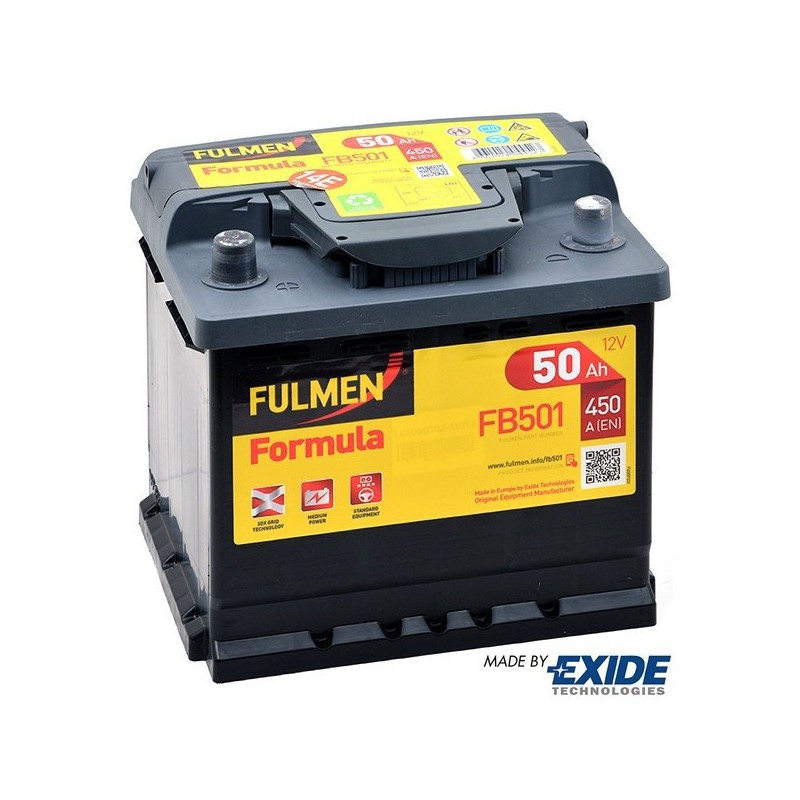Batterie FULMEN Formula FB501 12V 50AH 450A (+) GAUCHE