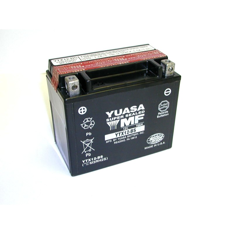 BATTERIE YUASA MOTO YTX12-BS SANS ENTRETIEN 12V 10AH