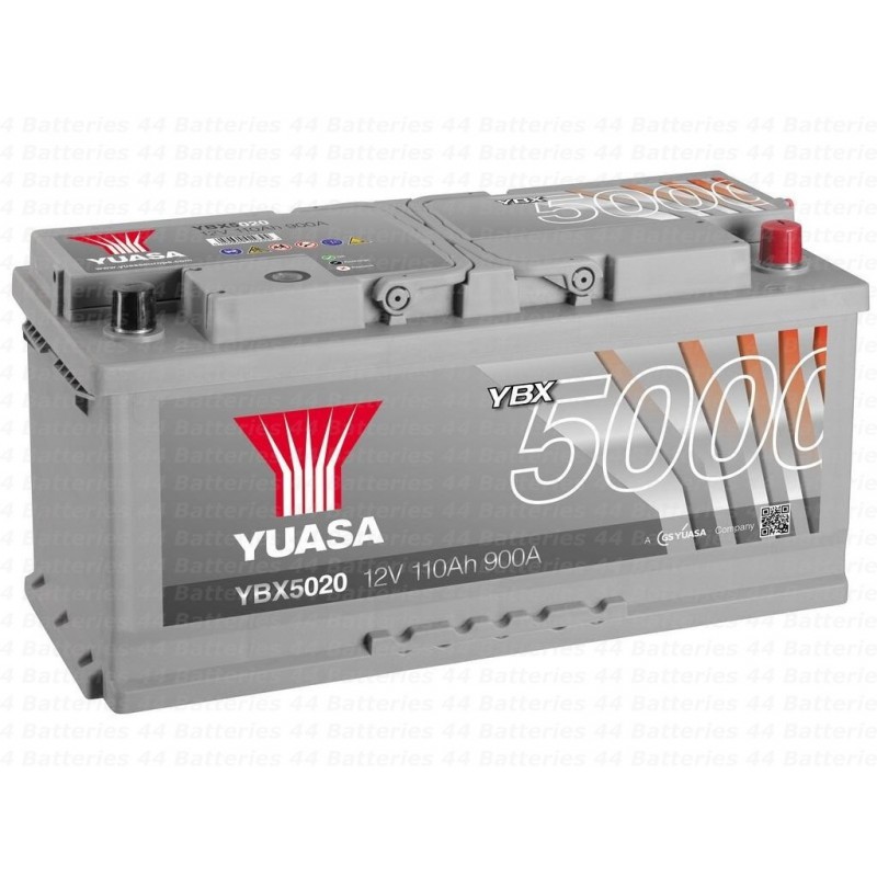 Batterie démarrage Yuasa YBX5020 12V 110AH 950A 353x175x190 MM - Bac L6