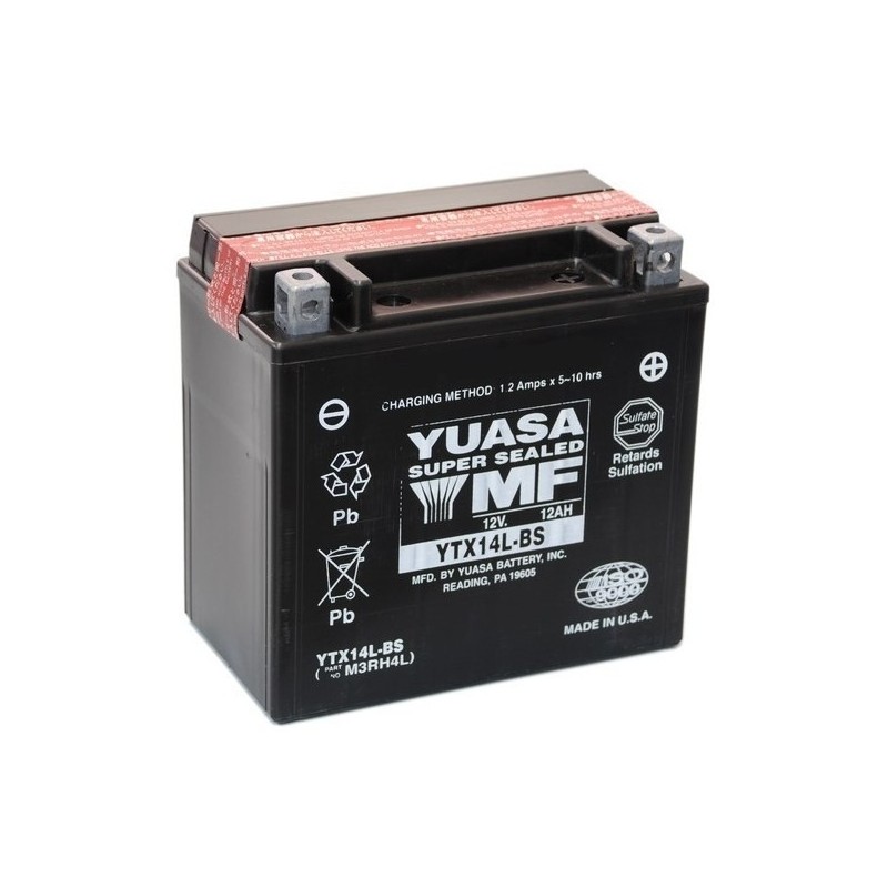 Yuasa YTX14-BS Battery 12V 12Ah - Direct Fit For BMW R1200GS 2008-2011 & Other Models