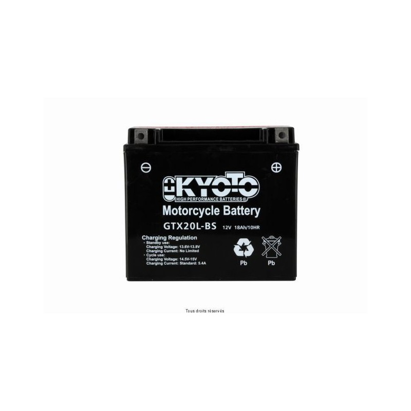 Batterie moto Kyoto YTX20L-BS 12V 18AH