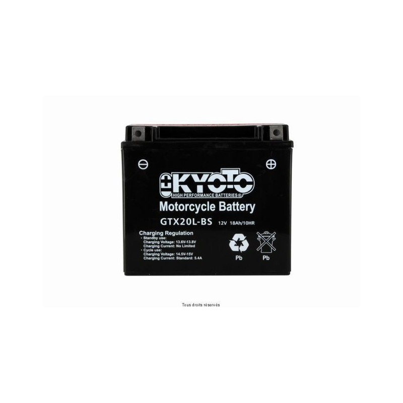 Batterie moto YUASA YTX20L-BS 12V 18AH