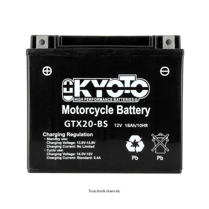 Batterie moto 12V 18Ah sans entretien YTX20-BS / GTX20-BS - Batteries Moto