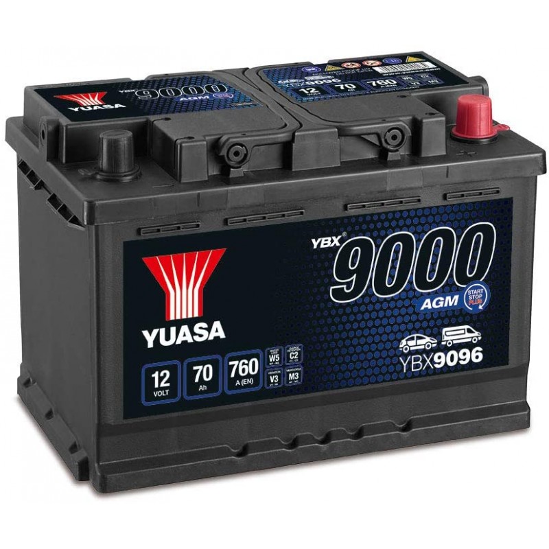 Batterie Yuasa AGM Start & Stop YBX9096 12V 70AH 760A