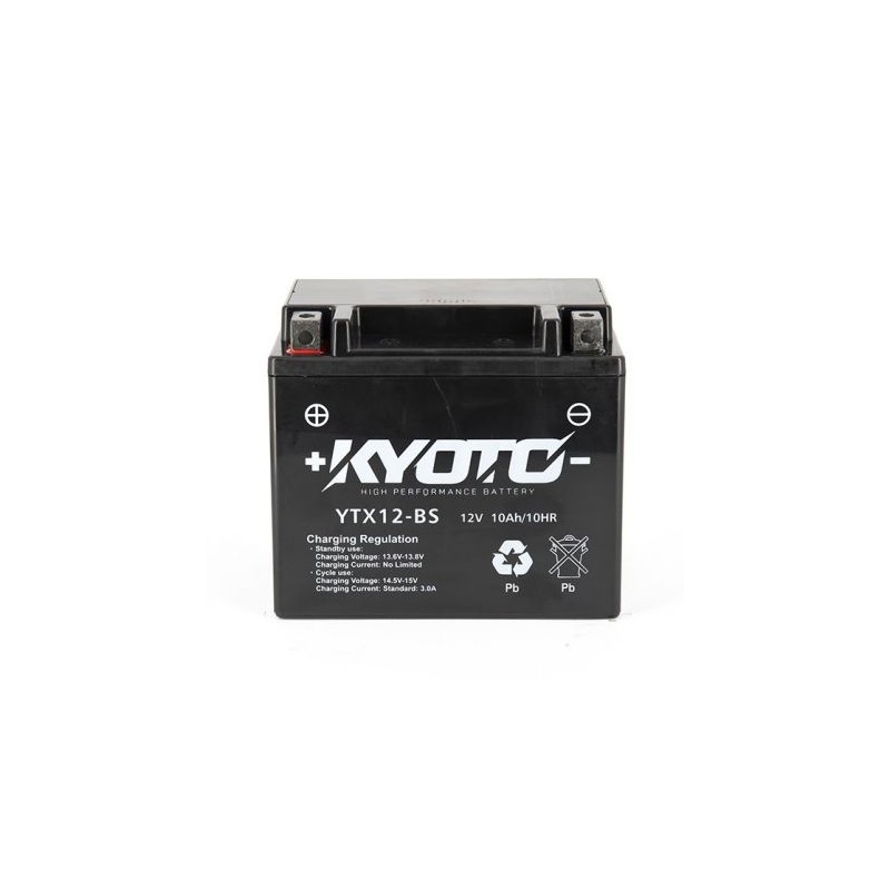 Batterie moto Kyoto YTX12-BS 12V 10AH