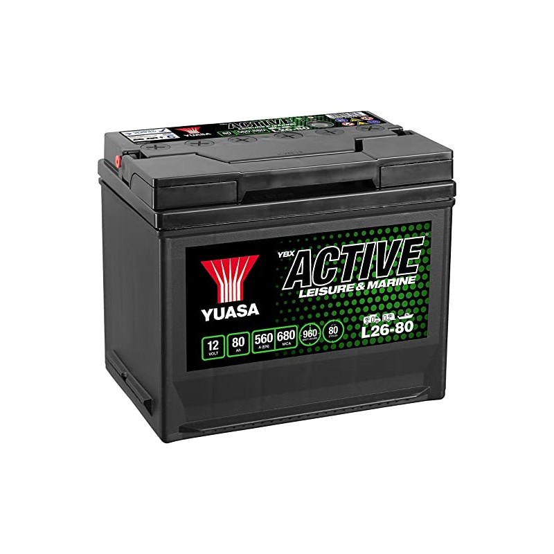 Batterie Yuasa Décharge lente Leisure & Marine L26-80 12V 80AH