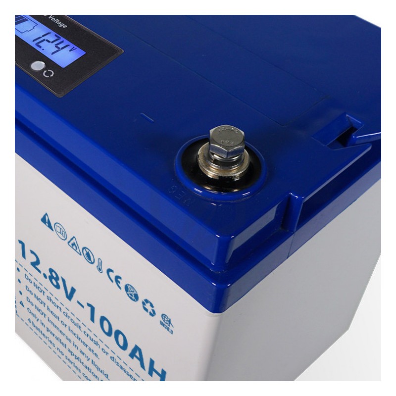 Batterie ECOWATT décharge lente Lithium LiFePO4 12,8V 100AH 330x172x223 MM